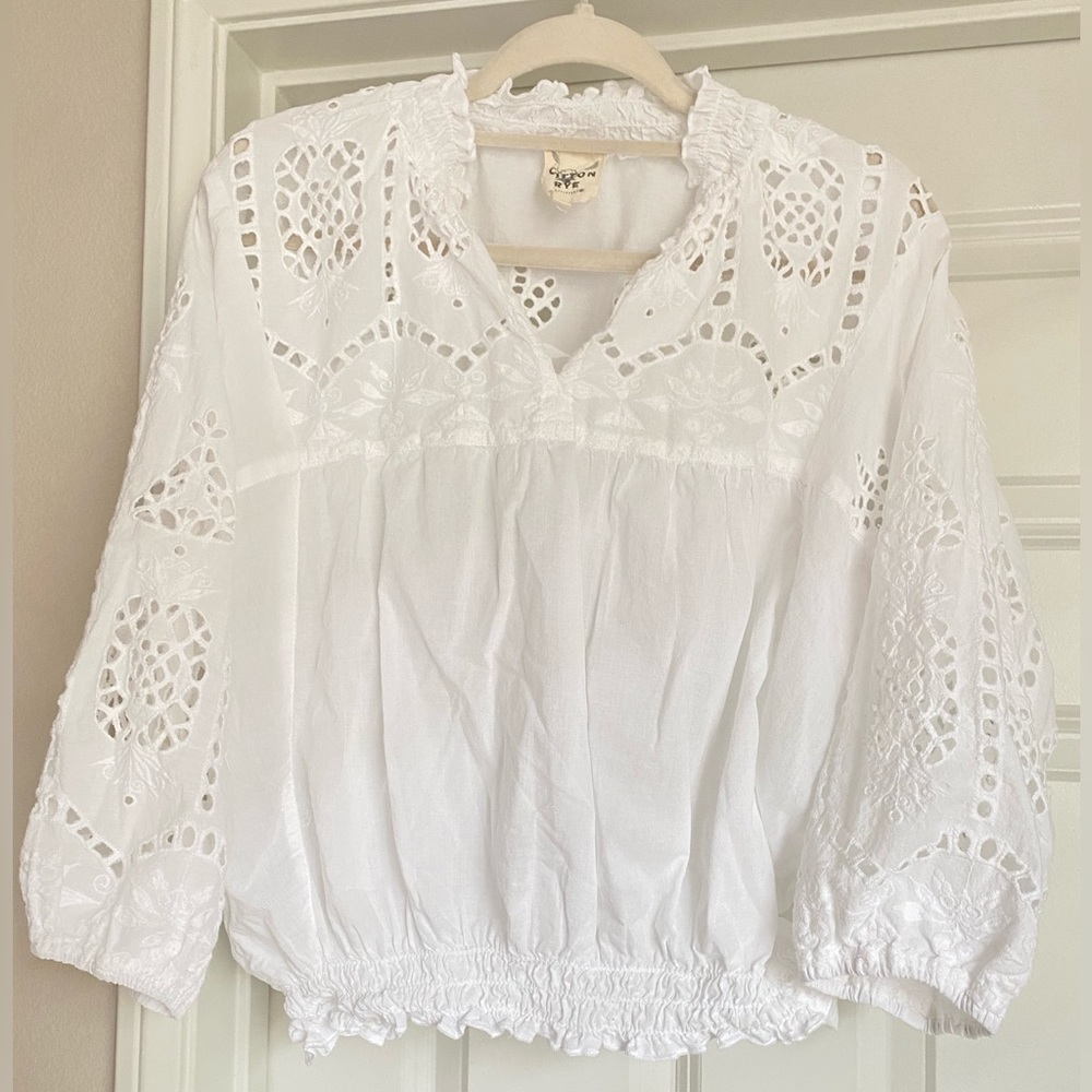 GUC Cotton Rye Cotton Eyelet Blouse | Large